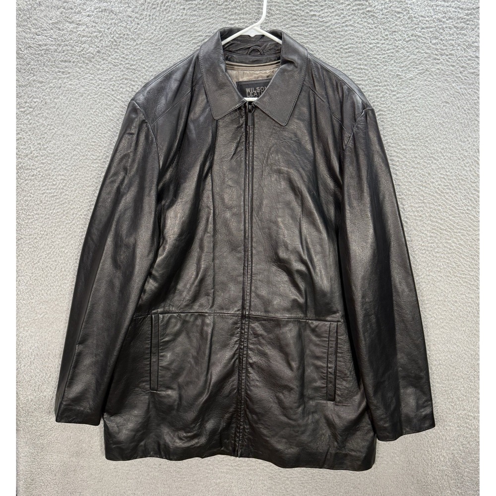 Wilson Leather Jacket Adult XLT Black‎ Bomber Motorcycle Biker Ultra Thinsulate